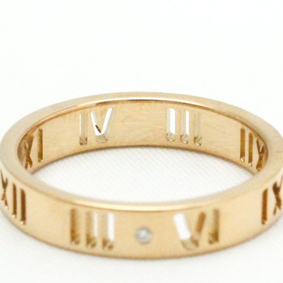 Tiffany Atlas Pierced Diamond Ring Pink Gold (18K) Fashion Diamond Band Ring ... - Picture 6 of 9